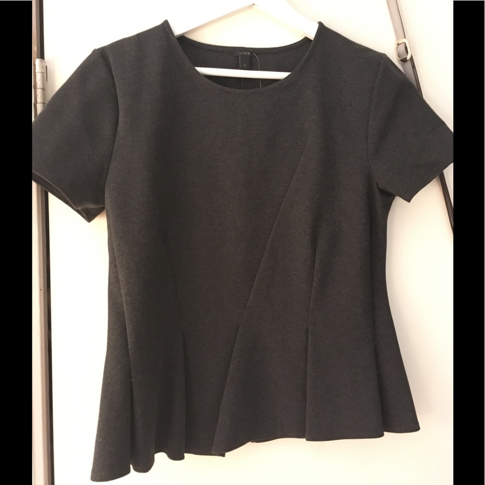 Grey peplum work shirt